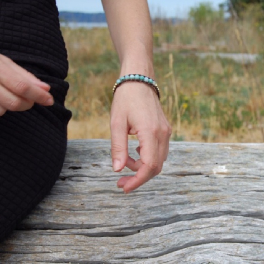 Emerald Cuff Boho Single Wrap Bracelet